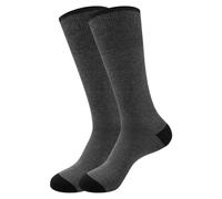 Chaussettes Traditionnelles pour Homme - à Motif de Rayures de Fête de la Bière et de Couleurs Assorties en Coton Peigné et Double Aiguille(Dark Gray, 26-28cm)