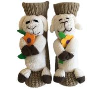 Chaussettes tricotées 3dimensionnelles en forme d'animal - Animaux en peluche - Nouveautés amusantes - Chaudes à la main - Cadeau de Noël - Pantoufle pour la maison, Be Dog, taille unique