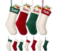 Chaussettes tricotées avec noms brodés et amusants - 45,7 cm - Pour Noël, fêtes de fin d'année, cadeaux et décoration pour cheminée