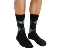 Chaussettes tricotées sous licence Harry Potter Serpentard Argyle Logo Serpentard brodé Taille 39-45, Noir , Taille unique