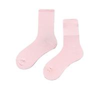 Chaussettes tubulaires moyennes de couleur unie pour femme - Légères et fines - Printemps et été colorées - Quatre saisons - Chaussettes douces en maille - Chaussettes longues pour femme, rose, Taille