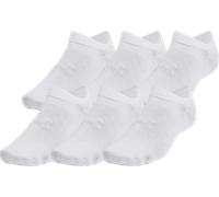 Under Armour UA Essential No Show 6pk socquettes, chaussettes de sport basses, unisexe, blanc/blanc/gris
