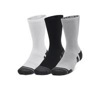 Under Armour Chaussettes Performance Tech Crew Mixte 3 paires Gris/Blanc/Noir M