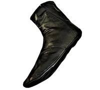 Chaussettes Unisexes en Cuir Souple de Mouton Halal pour Hommes et Femmes Khufs avec Doublure en Polaire Chaude (Noir, 44)
