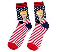 Chaussettes Unisexes Fantaisie Avec Parodie Drôle De Thème Présidentiel Imprimé Patriotique En Coton Gag Pour Hommes Et Femmes Humour Politique
