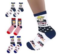 Chaussettes Unisexes Fantaisie Avec Parodie Drôle De Thème Présidentiel Imprimé Patriotique En Coton Gag Pour Hommes Et Femmes Humour Politique