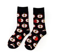 Chaussettes Universelles En Coton Moyen Pour Couple, 3 Paires, Nouveau Motif De Dessert, Tendance, Automne Et Hiver,pomme,Taille Unique