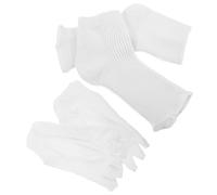 Chaussettes UV pour Lampe à Ongles en Gel, 4 Pièces Blanches | Tissu Léger, Modèle Discret à Bouche Plate, Usage Pédicure Maison, Lot Mixte 2 Paires