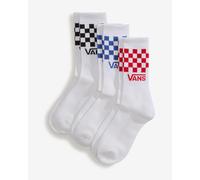 Chaussettes Vans Classic Check Crew blanc bleu rouge (3 paires) - S