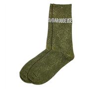 Chaussettes vertes paillettes "Baroudeuse"