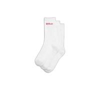 Wilson Chaussettes Crew Logo – Lot de 3 – Blanc – Taille M – Mixte