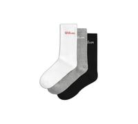 Wilson Chaussettes Crew Logo Lot de 3 Gris EU 38-42 Homme/Femme