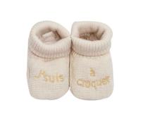 Chausson bébé avec broderie sable NAISSANCE(45/50)