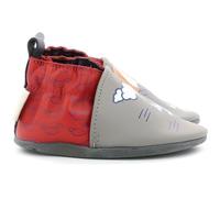 Chausson bébé garçon - ROBEEZ - Happy Wolf - Gris - Cuir - Enfiler 17/18