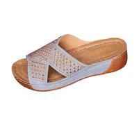 Chausson Chaud Pantoufles à Bout Ouvert Tendance ornées de Strass,Sandales d'été décontractées pour Un Confort Optimal à l'intérieur comme l'extérieur