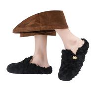 Chausson Chauffant Femme, Pantoufle Rigolote Femme,Chaussons Style FrançAis Chaussures Chaudes D'Hiver à Enfiler Avec Semelle éPaisse Mocassins AntidéRapants Pour L'IntéRieur Et L'ExtéRieur