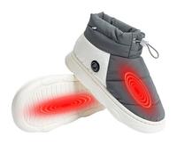 Chausson Chauffant USB Rechargeable, 5 V 4000mah Chauffe Pieds USB Rechargeable Pantoufle Chauffante Femme Homme Avec 3 Réglages De Température Pour L'hiver Accueil Bureau (Gray, 40-43)