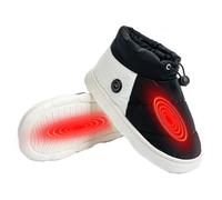 Chausson Chauffant USB Rechargeable, 5 V 4000mah Chauffe Pieds USB Rechargeable Pantoufle Chauffante Femme Homme Avec 3 Réglages De Température Pour L'hiver Accueil Bureau (Black, 40-43)