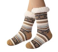 Chausson Chaussette de Noel Pilou Pilou Chaude Hiver pour Femme et Homme Chaussettes Noel Mi Haute Antidérapante Unisexe Chaussettes Chaudes Thermique à Motif Moche Chaussette Drole Rigolote Fantaisie