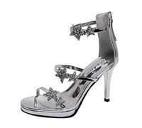 Chausson Danse Chaussure De Femme Demi Pointe Classique Ballerines Pedilles Chaussures Latine Talon Salon Années 20 Cuir Heels Dance Shoes Mariage Chaussons Fille Plates pour Femmes,Argent-A,39