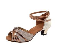 Chausson De Danse Chaussures Latine Femme Talon Ballerine Confortable Pied Large Chaussons Jazz Modern Classique Chaussure Heels Dance Shoes Demi Pointe Fille Plates pour Femmes Mariage,Or-a,41