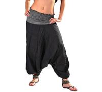 Chausson de lièvre Bas de pompe Bas d'aladin Bas de pluderhose Yoga Goa Sarouel Baggy Aladin Freizeithose Ranya, schwarz S/M
