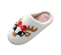 Chausson de Noel Femme Hiver, Pantoufle homme Confortable Pantoufles, Hiver Slippers Confort Peluche Douce Chaud Chaussures pour La Maison