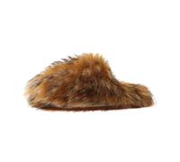 Chausson Femme Confort Chaussons Fourrure Femme Womens Casual Plush Flat Bottom Slippers Plush Fashion Womens Slippers Warm Chaussons Laine Chauffants (Brown 42)