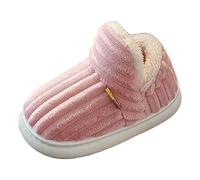 Chausson Femme Fermé Hiver Chaud Peluche Pantoufle Femme Polaire Personnalisé Chausson Papa Maman Enfant Famille Mere Et Fille Confortable Chic Chaussure (28 EU, Rose)