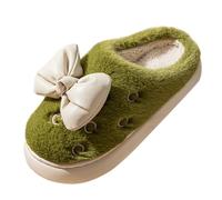 Chausson Femme Hiver Chaude Chausson Pour Ado Pantoufles Dintérieur Pour Femmes Printemps Et Hiver Semelle Épaisse Légères Chaudes Antidérapantes Chaussons Chauffants Femme (Green 36)
