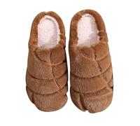 Chausson Femme Hiver Pantoufles Respirables Coton Chaudes Doublées Peluche Unisexe Claquettes Lavables Chaussures pour Intérieur Extérieur Femmes Pelucheuses Maison AccueilChaud