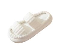 Chausson Femme Hiver Slippers Laine Peluche Doublée Pantoufles Bout Fermé Réglable Bois Plancher Compatible Chaussures pour Intérieur Extérieur Petite Amie Cadeaux Gym Relaxation Voyage Pratique