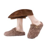 Chausson Fermé D Intérieur d’ intérieur et ’ extérieur en Style Mocassin pour Femme- Chaudes faciles à Enfiler Semelle épaisse -dérapante Confort Quotidien (Brown, 39)