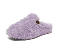 Chausson Fermé D Intérieur d’ intérieur et ’ extérieur en Style Mocassin pour Femme- Chaudes faciles à Enfiler Semelle épaisse -dérapante Confort Quotidien (Purple, 36)