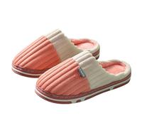 Chausson Fourré Femme, Pantoufles d'hiver Respirantes en Lin AntidéRapantes pour Femmes Et Hommes Chaussons Confortables Maison HôTel