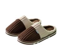 Chausson Fourré Femme, Pantoufles d'hiver Respirantes en Lin AntidéRapantes pour Femmes Et Hommes Chaussons Confortables Maison HôTel