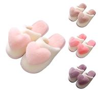 Chausson Fourrés Femme Large Chausson Peluche Doux Et Confortable De Maison | Hiver Chaud Pantoufles Mignon Avec Cœur Fluffy, Pantoufle Antiderapant Sabot Fourré, Chausson Pilou Mules De Automne Hiver