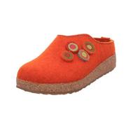 Chausson - Haflinger - Modèle Kanon - 100% laine bouillie - Semelle en caoutchouc - Orange 42