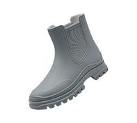 Chausson Hiver Bleu Short Rain Boots for Womens Ankle Rainboot Garden Boot Ladies Rubber Outside Work with Comfort Escarpins Sexy Petit Talon (Grey, 41)