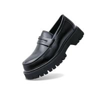 Chausson Homme Bottine Chaussures Le Fu pour jeunes, édition printemps et automne, chaussures à semelles épaisses, chaussures rehaussantes, chaussures Bottes Compensées Pour Hommes (Black, 43)