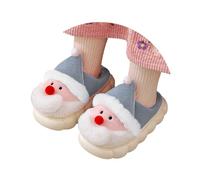 Chausson Noel Chaussons Femme Homme Noel Pantoufles Motif Père Noël Et Renne Hiver Chaud Maison Chausson De Noel Mignon Doux Et Confort Antidérapante Pelucheuses Pantoufle Noel Intérieur/Extérieur