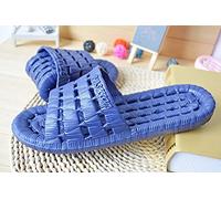 Chausson Pantoufle Sandale Pantoufles De Salle De Bain Familiale Maison Intérieure Antidérapante Unisexe Solide Fond Souple Pantoufles Sandales Femmes Et Hommes Pantoufles Chaussures Plates-Navy_