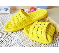 Chausson Pantoufle Sandale Pantoufles De Salle De Bain Familiale Maison Intérieure Antidérapante Unisexe Solide Fond Souple Pantoufle Sandales Femmes Et Hommes Pantoufles Chaussures Plates-Jaune_