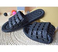 Chausson Pantoufle Sandale Pantoufles De Salle De Bain Familiale Maison Intérieure Antidérapante Unisexe Solide Fond Souple Pantoufles Sandales Femmes Et Hommes Pantoufles Chaussures Plates-Noir_