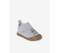 VERTBAUDET Chaussons à scratchs bébé en cuir souple bleu imprimé 19