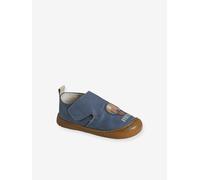 Chaussons à scratchs bébé en cuir souple indigo 19