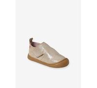 Chaussons à scratchs cuir souple bébé or 26