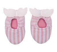 Chaussons avec ailes d'ange gaze de coton rayé vieux rose