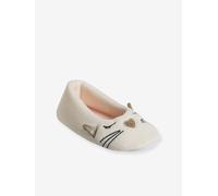 Chaussons ballerine intérieur velours enfant écru 34/35