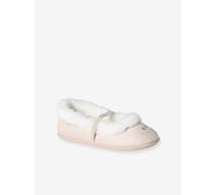 Chaussons ballerines élastiqués fourrés enfant or 29